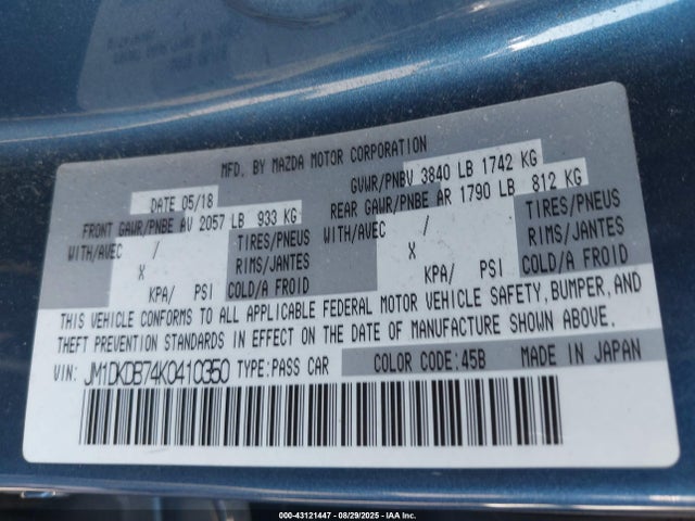 Mazda pe 2019 JM1DKDB74K0410350 Image 9