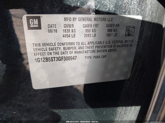 1G1ZB5ST3GF308947 Chevrolet lfv - di: direct injection, vvt, gen1 gmna