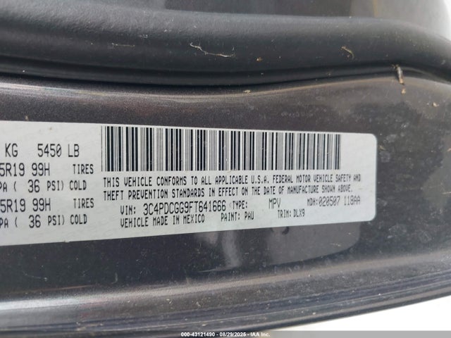 Dodge Journey 2015 3C4PDCGG9FT641666 Image 9