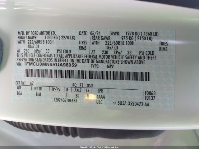 Ford dragon gtdi 2024 1FMCU0MN6RUA98959 Image 9