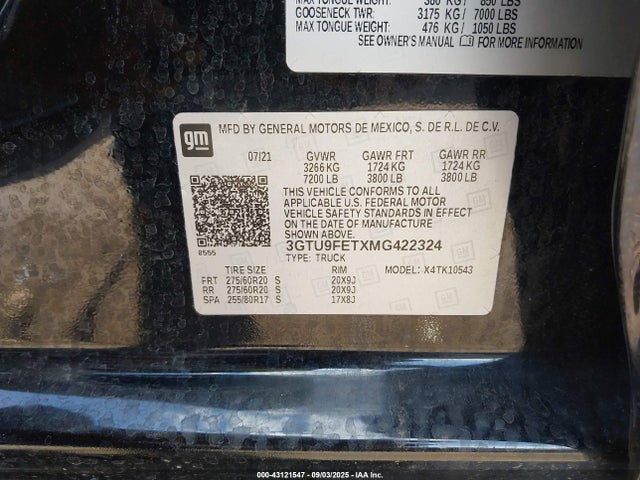 3GTU9FETXMG422324 GMC Sierra 1500 4wd Short Box Denali
