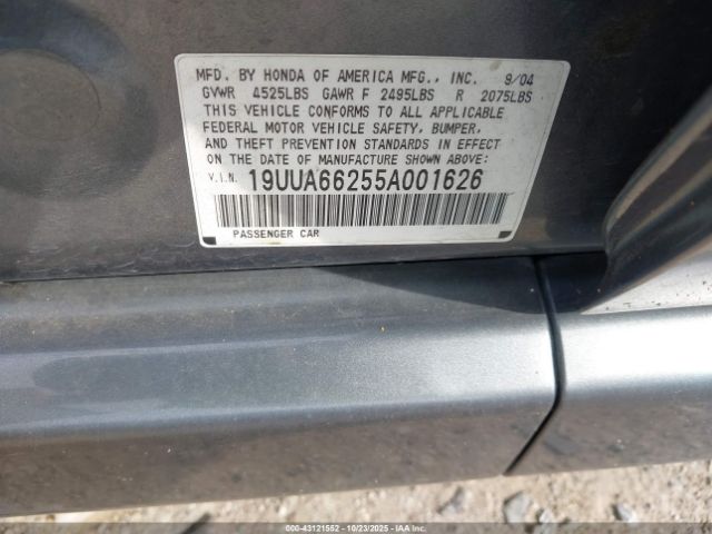 2005 ACURA TL 19UUA66255A001626 Photo 8