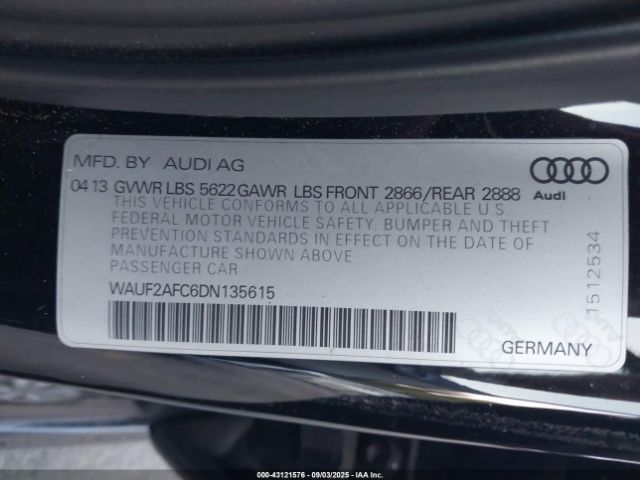 2013 AUDI S6 WAUF2AFC6DN135615 Photo 8