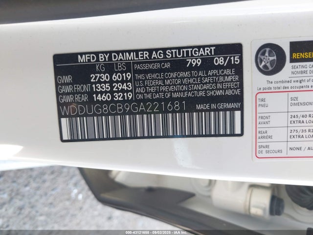 WDDUG8CB9GA221681 Mercedes-Benz 2016