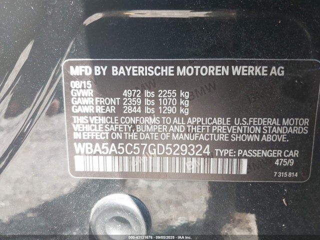 BMW 528I 2016 WBA5A5C57GD529324 Image 9