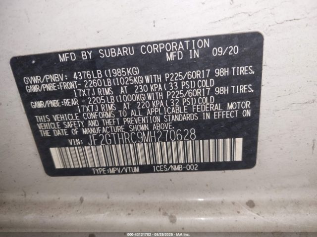 2021 SUBARU CROSSTREK JF2GTHRC9MH270628 Photo 8