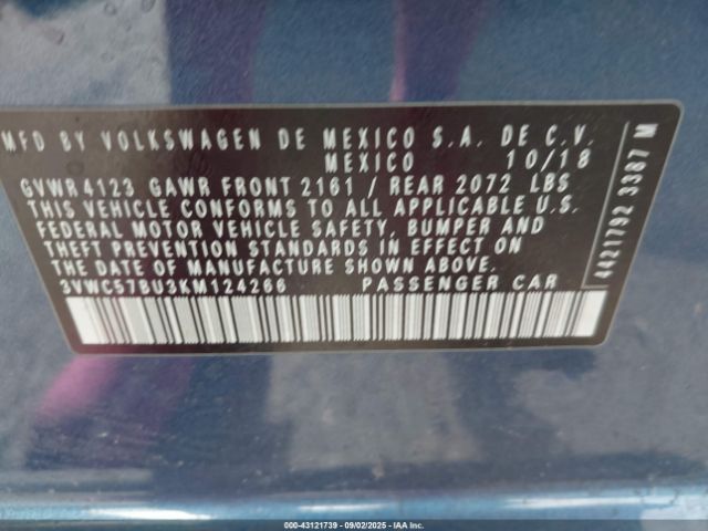 2019 VOLKSWAGEN JETTA 3VWC57BU3KM124266 Photo 8