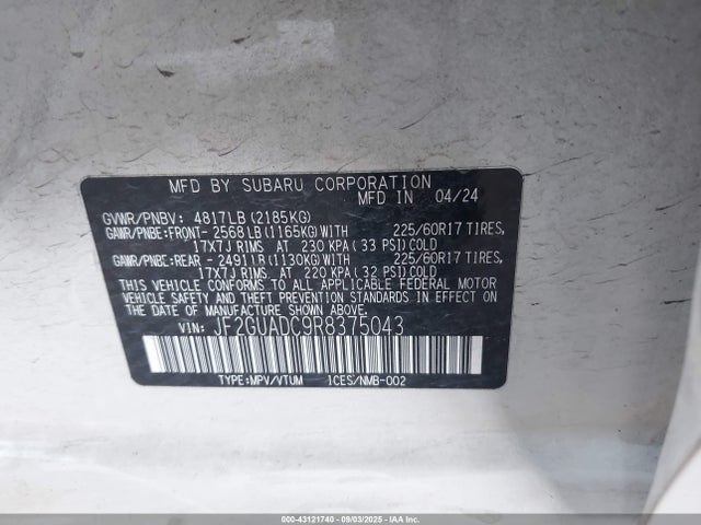 Subaru na 2024 JF2GUADC9R8375043 Image 9