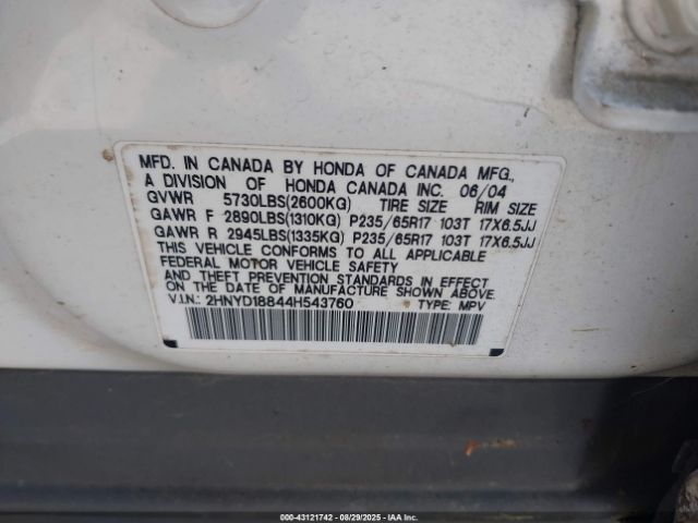 2004 ACURA MDX 2HNYD18844H543760 Photo 8