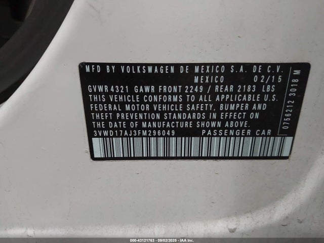 3VWD17AJ3FM296049 Volkswagen 1.8t