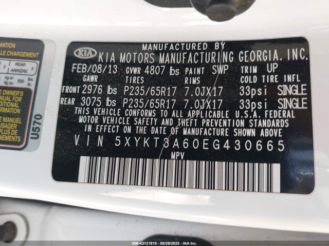 5XYKT3A60EG430665 KIA dohc t-gdi theta-ii