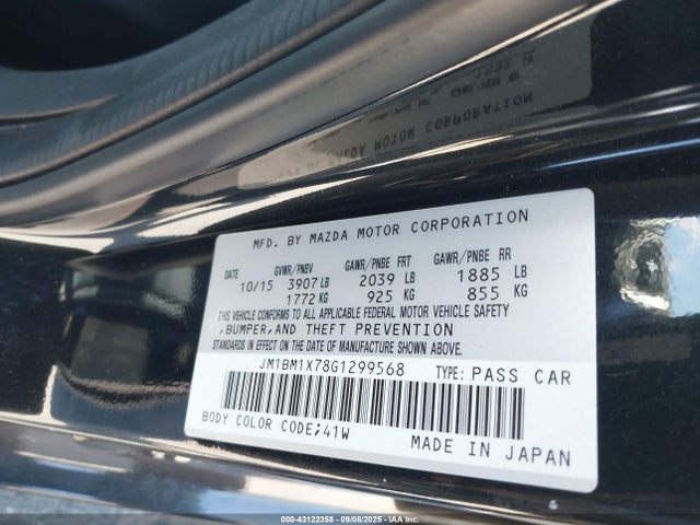 JM1BM1X78G1299568 Mazda pe