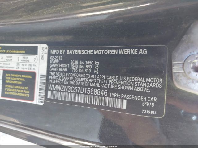 2013 MINI CONVERTIBLE WMWZN3C57DT568846 Photo 8