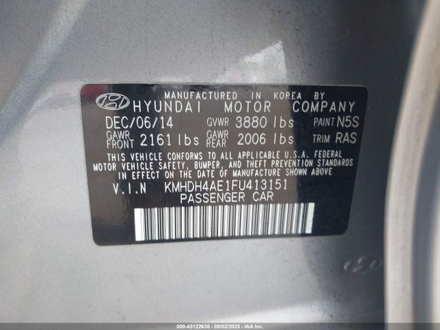 Hyundai dohc mpi nu 2015 KMHDH4AE1FU413151 Image 9