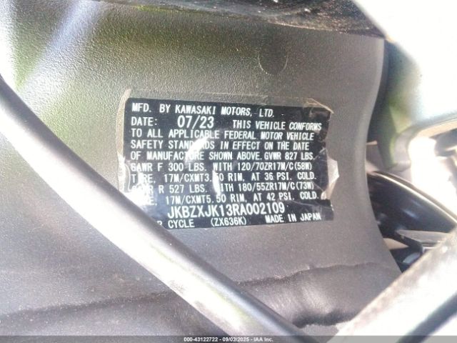 2024 KAWASAKI ZX636 JKBZXJK13RA002109 Photo 9