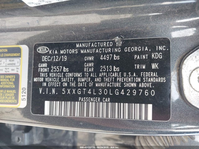 5XXGT4L30LG429760 KIA gdi