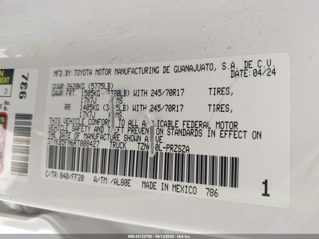 Toyota t24a-fts 2024 3TYKB5FN6RT008427 Image 9