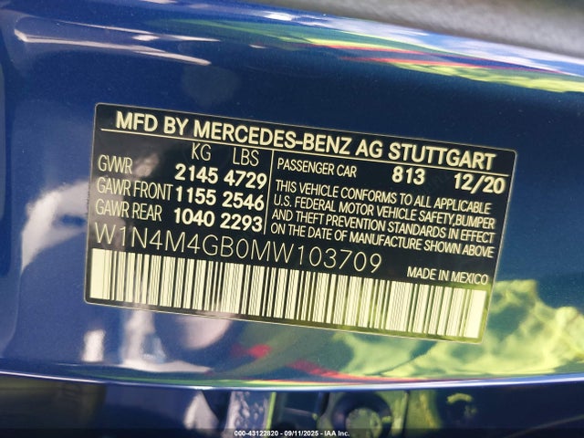 W1N4M4GB0MW103709 Mercedes-Benz m260
