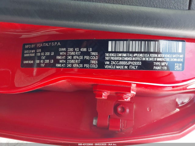 Jeep Renegade 2018 ZACCJBBB5JPH29353 Image 9