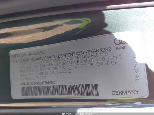 2018 AUDI A4 WAUKMAF49JA094403 Photo 8