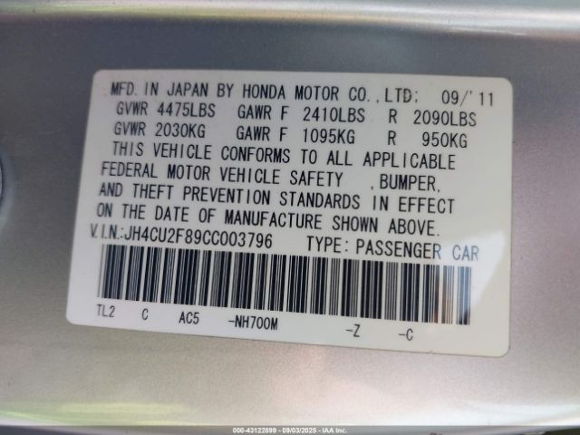 2012 ACURA TSX JH4CU2F89CC003796 Photo 8