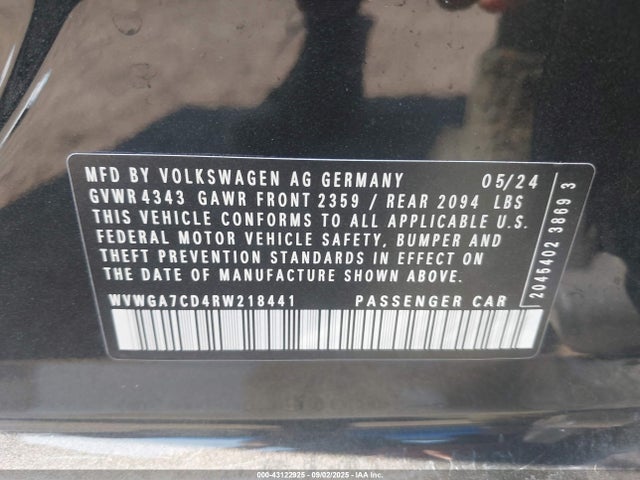 Volkswagen 2.0 tsi 2024 WVWGA7CD4RW218441 Image 9