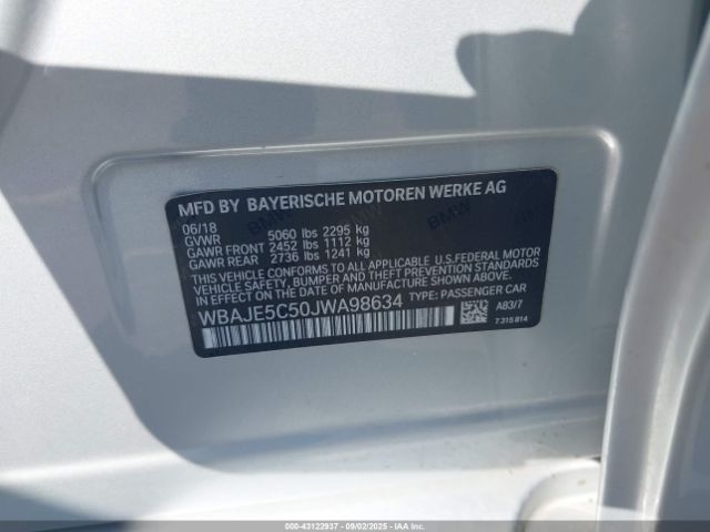 2018 BMW 540I WBAJE5C50JWA98634 Photo 8