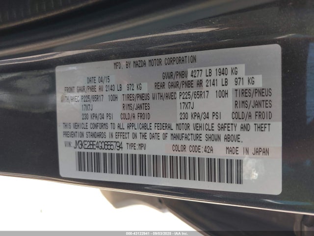 JM3KE2BE4G0655794 Mazda pe