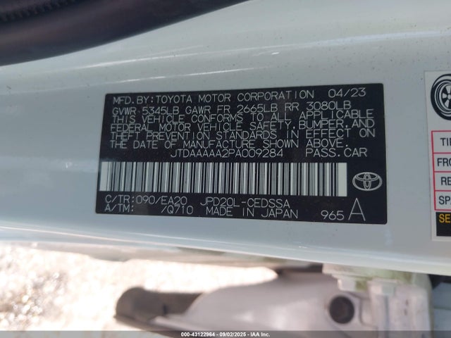 Toyota 3km 2023 JTDAAAAA2PA009284 Image 9