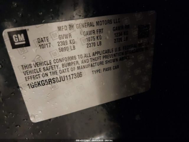 2018 CADILLAC CT6 1G6KG5RS0JU117306 Photo 8