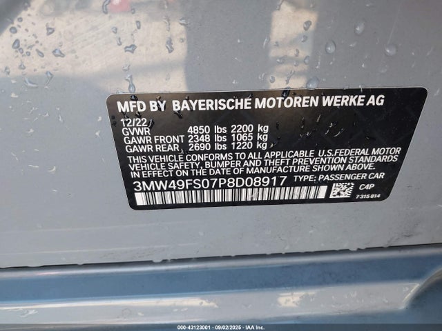 2023 BMW 3 SERIES 3MW49FS07P8D08917 Photo 8