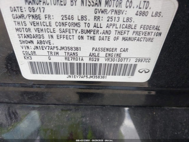 JN1EV7AP5JM358381 Infiniti Q50