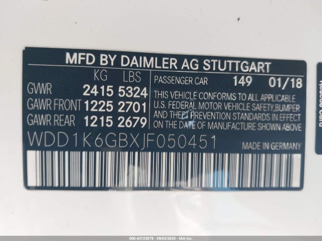 WDD1K6GBXJF050451 Mercedes-Benz m276