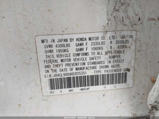 2006 ACURA TSX JH4CL96846C025351 Photo 8