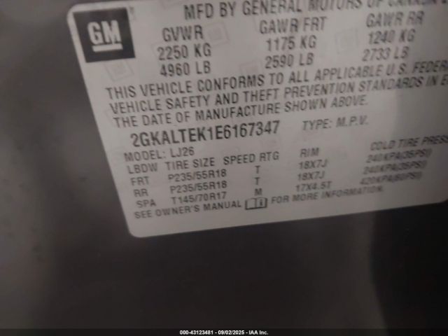 2014 GMC TERRAIN 2GKALTEK1E6167347 Photo 8