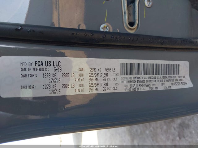 1C4PJLLB1KD470009 Jeep Cherokee