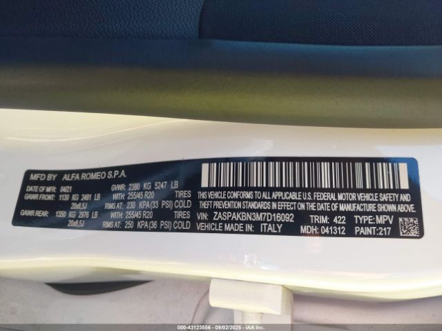 2021 ALFA ROMEO STELVIO ZASPAKBN3M7D16092 Photo 8