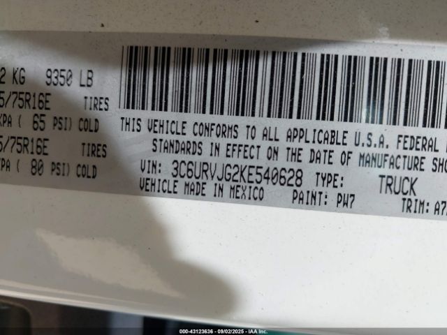 2019 RAM PROMASTER 3500 3C6URVJG2KE540628 Photo 8