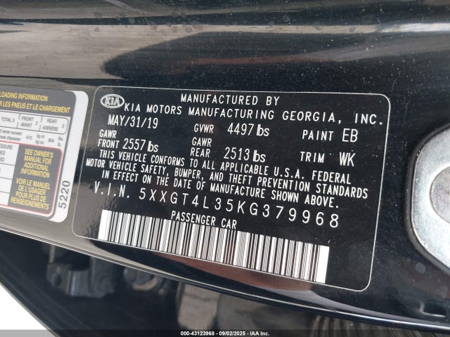 5XXGT4L35KG379968 KIA gdi