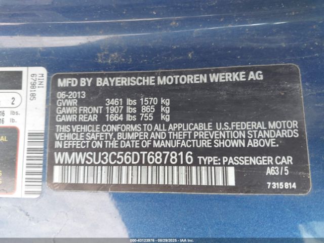 2013 MINI HARDTOP WMWSU3C56DT687816 Photo 8