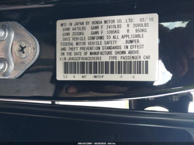 2010 ACURA TSX JH4CU2F60AC026363 Photo 8