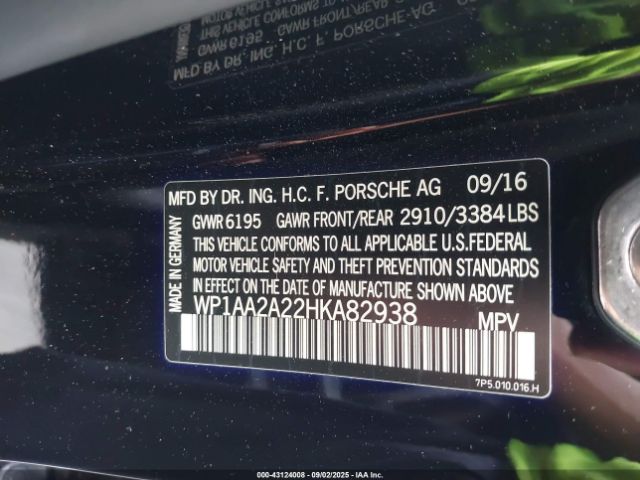 2017 PORSCHE CAYENNE WP1AA2A22HKA82938 Photo 8