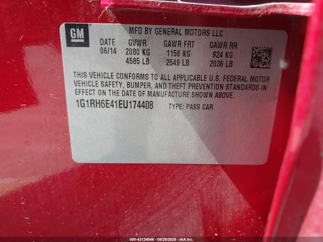 Chevrolet luu - ffv, e-flex, fam 2014 1G1RH6E41EU174408 Image 9