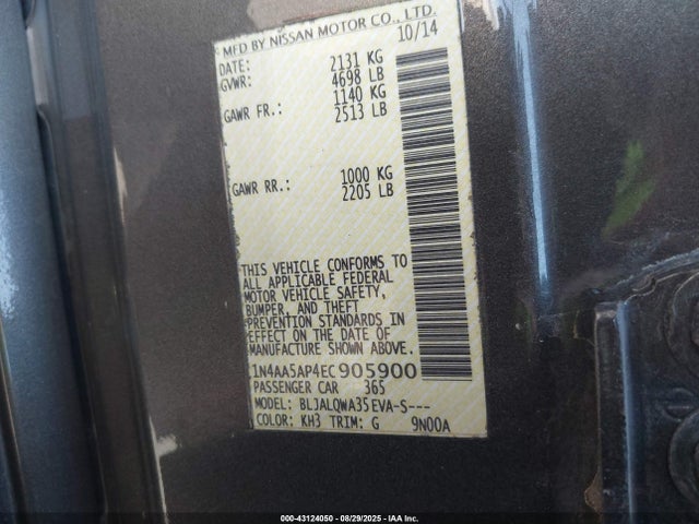 Nissan 2014 2014 1N4AA5AP4EC905900 Image 9