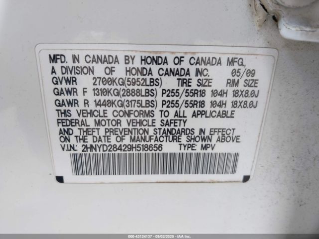 2009 ACURA MDX 2HNYD28429H518656 Photo 8