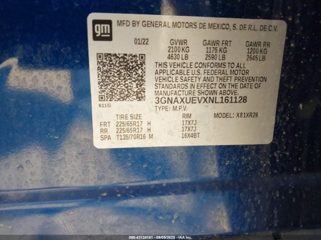 2022 CHEVROLET EQUINOX 3GNAXUEVXNL161128 Photo 8