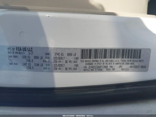 2017 DODGE GRAND CARAVAN 2C4RDGCG9HR717009 Photo 8