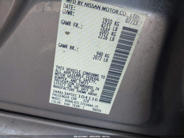 Nissan Altima 2014 1N4AL3AP5EC104116 Image 9