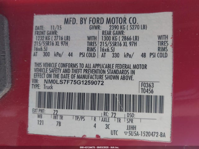 Ford Transit Connect 2016 NM0LS7F75G1259072 Image 9