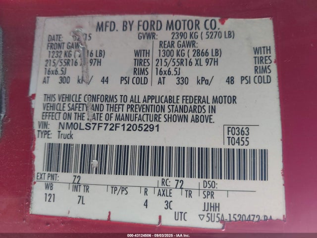 Ford Transit Connect 2015 NM0LS7F72F1205291 Image 9